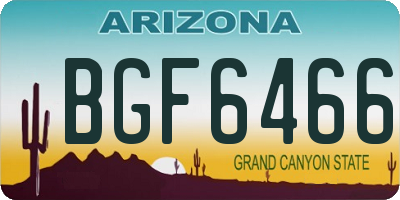 AZ license plate BGF6466
