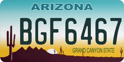 AZ license plate BGF6467