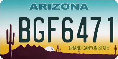 AZ license plate BGF6471