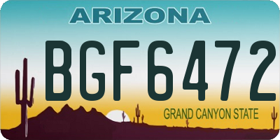 AZ license plate BGF6472