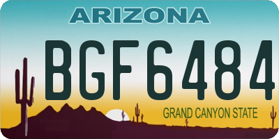 AZ license plate BGF6484