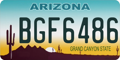AZ license plate BGF6486