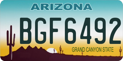 AZ license plate BGF6492