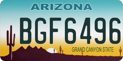 AZ license plate BGF6496