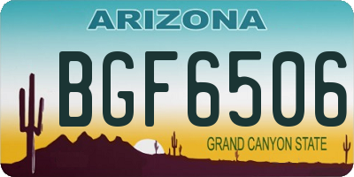 AZ license plate BGF6506