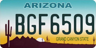 AZ license plate BGF6509