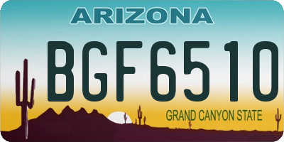 AZ license plate BGF6510