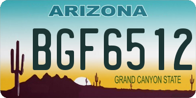 AZ license plate BGF6512