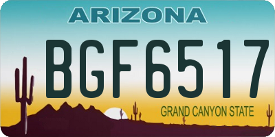 AZ license plate BGF6517