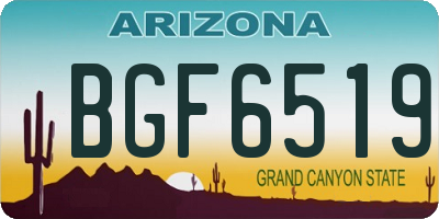 AZ license plate BGF6519