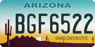 AZ license plate BGF6522