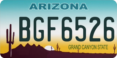 AZ license plate BGF6526