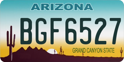 AZ license plate BGF6527