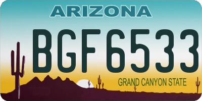 AZ license plate BGF6533