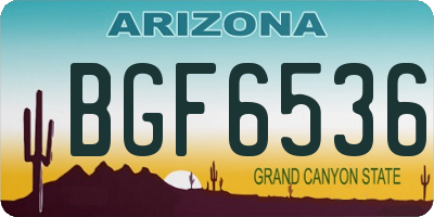 AZ license plate BGF6536