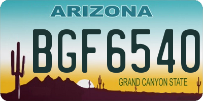 AZ license plate BGF6540