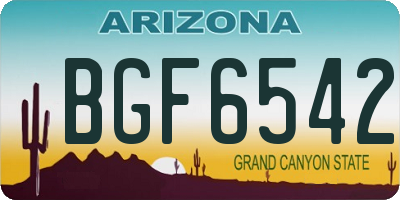 AZ license plate BGF6542