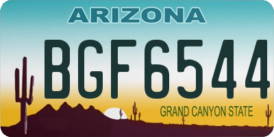 AZ license plate BGF6544