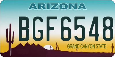 AZ license plate BGF6548
