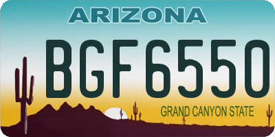 AZ license plate BGF6550