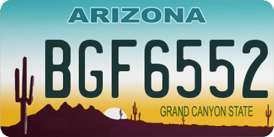 AZ license plate BGF6552