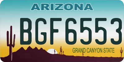 AZ license plate BGF6553