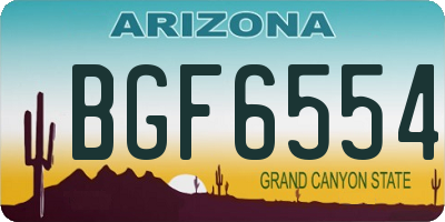 AZ license plate BGF6554