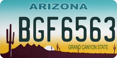 AZ license plate BGF6563