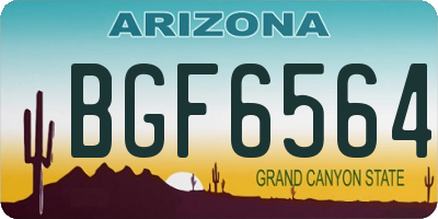 AZ license plate BGF6564