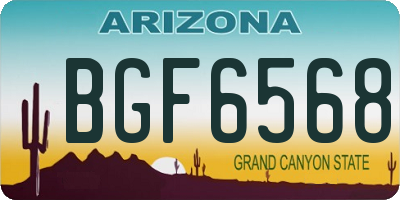 AZ license plate BGF6568