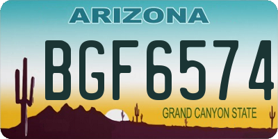 AZ license plate BGF6574
