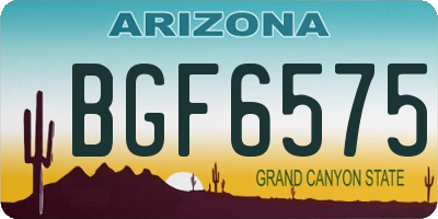 AZ license plate BGF6575