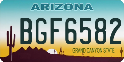 AZ license plate BGF6582