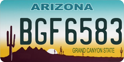 AZ license plate BGF6583