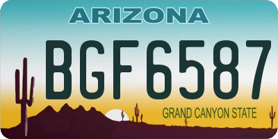 AZ license plate BGF6587