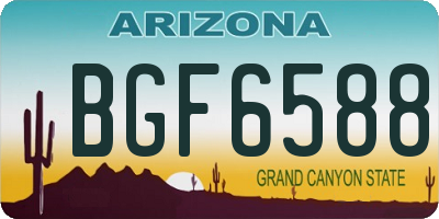 AZ license plate BGF6588