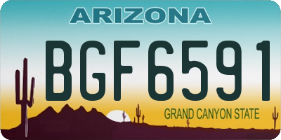AZ license plate BGF6591