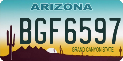 AZ license plate BGF6597