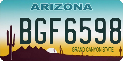 AZ license plate BGF6598