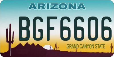 AZ license plate BGF6606