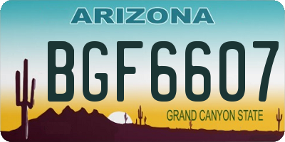 AZ license plate BGF6607