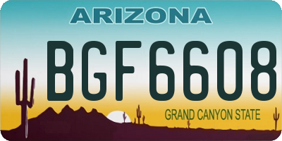 AZ license plate BGF6608