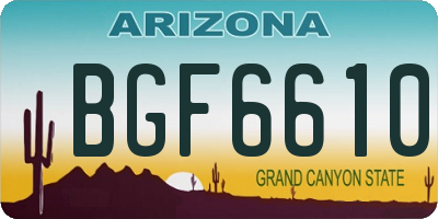 AZ license plate BGF6610