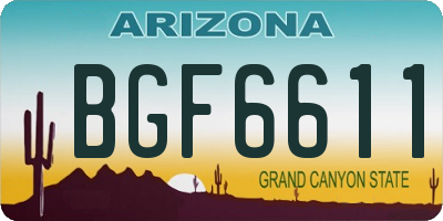 AZ license plate BGF6611