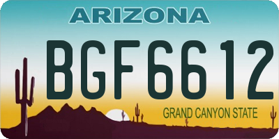 AZ license plate BGF6612