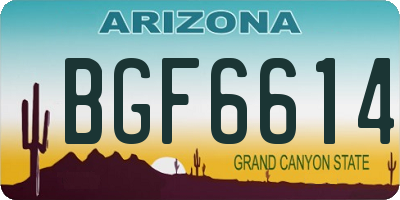 AZ license plate BGF6614