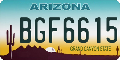 AZ license plate BGF6615