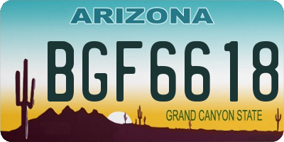 AZ license plate BGF6618