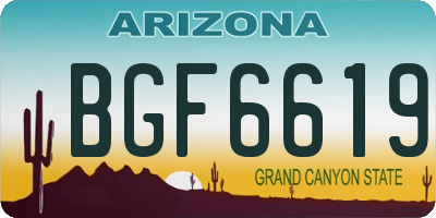 AZ license plate BGF6619