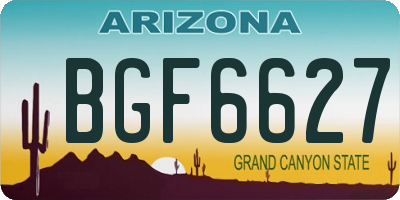 AZ license plate BGF6627